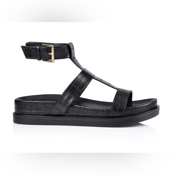 VERALI OSHEA SANDALS BLACK CROC - Picture 1 of 5